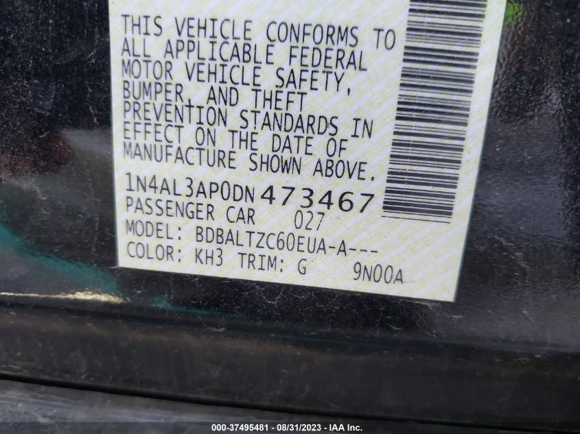 2013 NISSAN ALTIMA 2.5 SV - 1N4AL3AP0DN473467