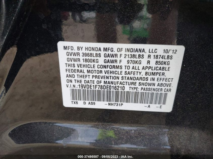 2013 ACURA ILX TECH PKG - 19VDE1F78DE016210