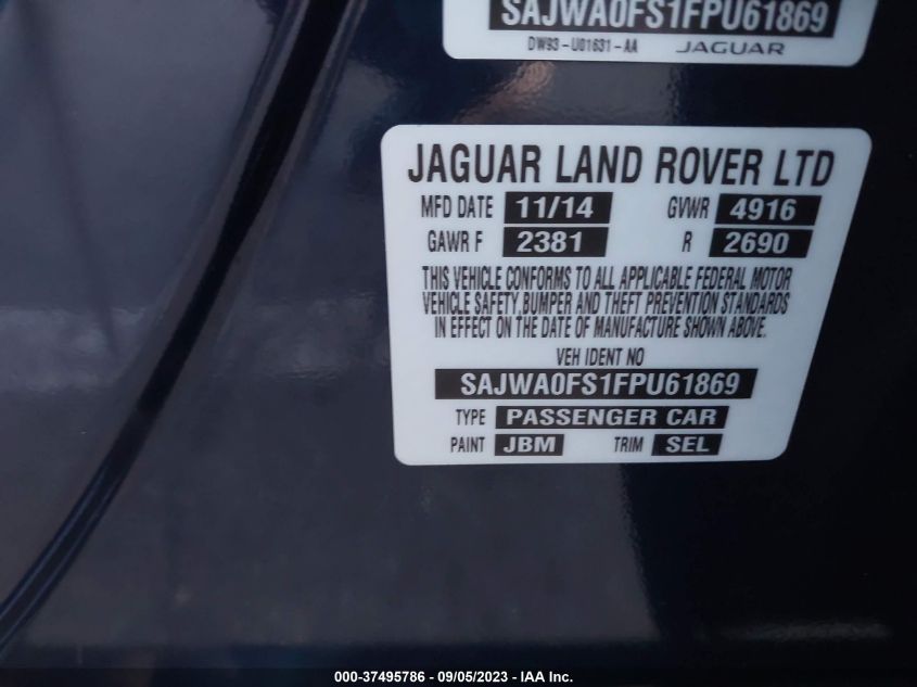 2015 JAGUAR XF I4 T PREMIUM - SAJWA0FS1FPU61869