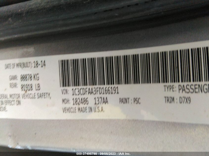2015 DODGE DART SE - 1C3CDFAA3FD166191