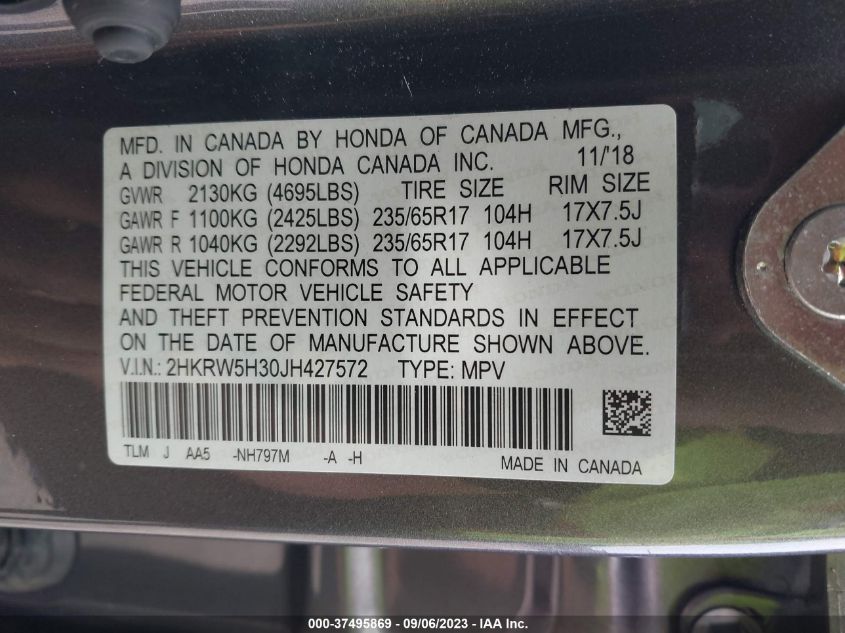 2018 HONDA CR-V LX - 2HKRW5H30JH427572