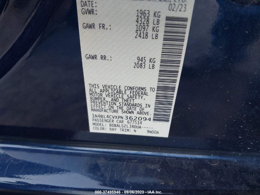 2023 NISSAN ALTIMA SR - 1N4BL4CVXPN362094