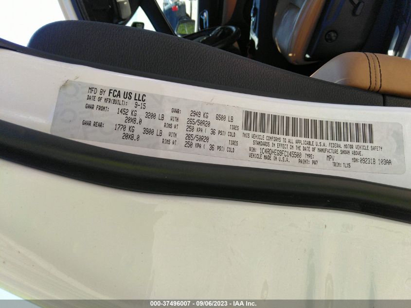 2015 DODGE DURANGO CITADEL - 1C4RDHEG9FC145500