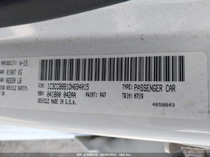2013 CHRYSLER 200 TOURING - 1C3CCBBB1DN694015