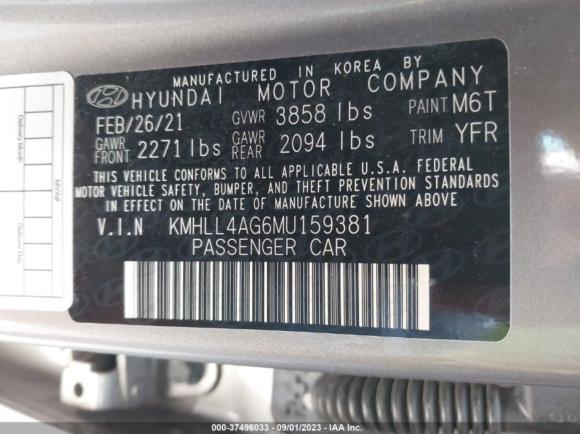 2021 HYUNDAI ELANTRA SE - KMHLL4AG6MU159381