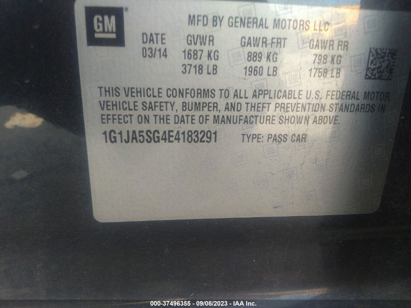 2014 CHEVROLET SONIC LS - 1G1JA5SG4E4183291