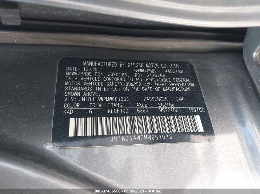 2021 NISSAN ROGUE SPORT S - JN1BJ1AW2MW661033