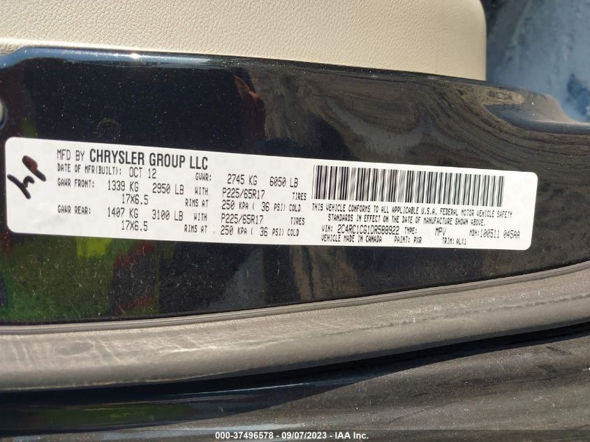 2013 CHRYSLER TOWN & COUNTRY TOURING-L - 2C4RC1CG1DR588922