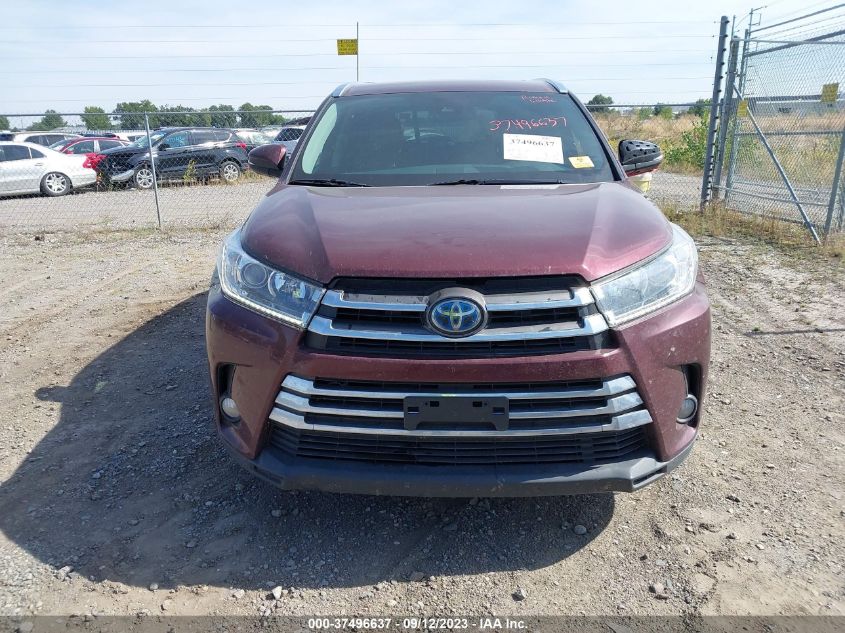2018 TOYOTA HIGHLANDER HYBRID LIMITED 5TDDGRFH1JS037037