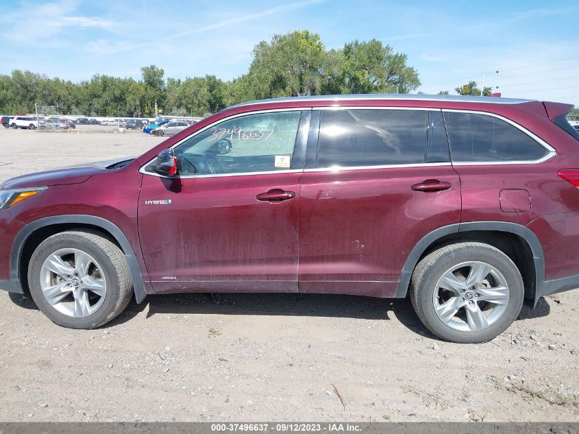 2018 TOYOTA HIGHLANDER HYBRID LIMITED 5TDDGRFH1JS037037