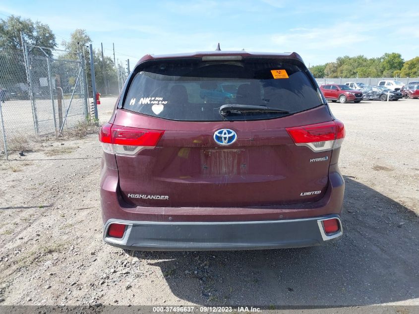 2018 TOYOTA HIGHLANDER HYBRID LIMITED 5TDDGRFH1JS037037