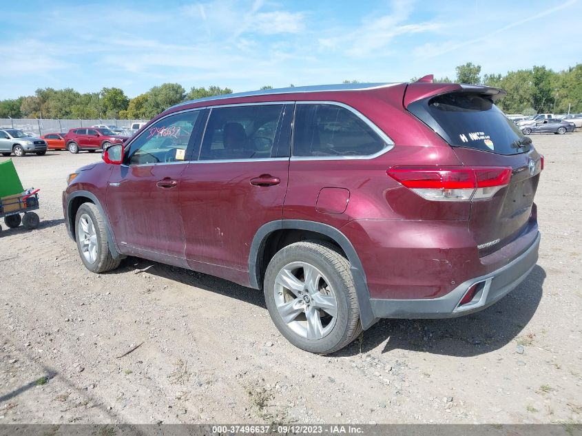 2018 TOYOTA HIGHLANDER HYBRID LIMITED 5TDDGRFH1JS037037