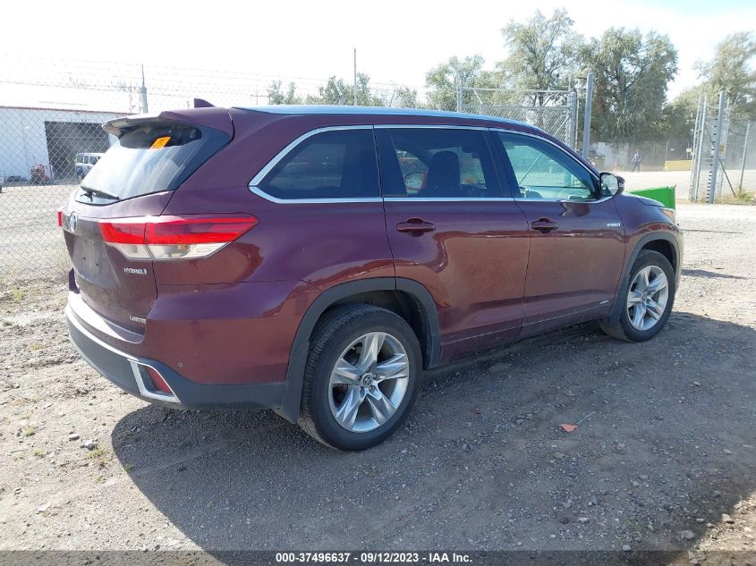 2018 TOYOTA HIGHLANDER HYBRID LIMITED 5TDDGRFH1JS037037