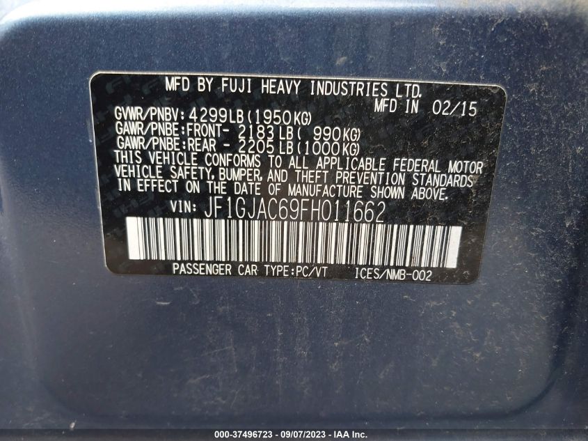 2015 SUBARU IMPREZA SEDAN PREMIUM - JF1GJAC69FH011662