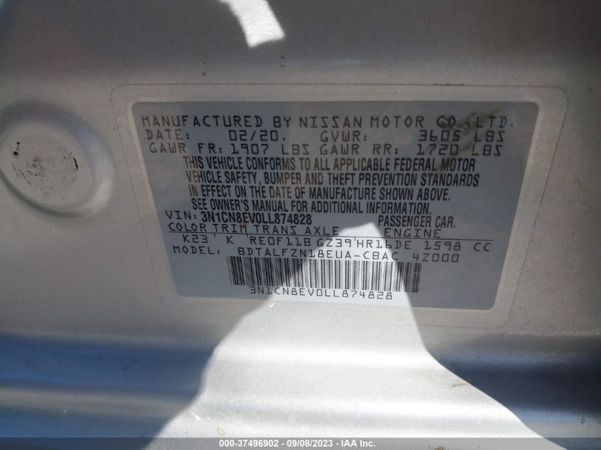 2020 NISSAN VERSA SV - 3N1CN8EV0LL874828