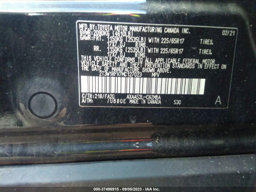 2021 TOYOTA RAV4 XLE - 2T3W1RFV7MC127023