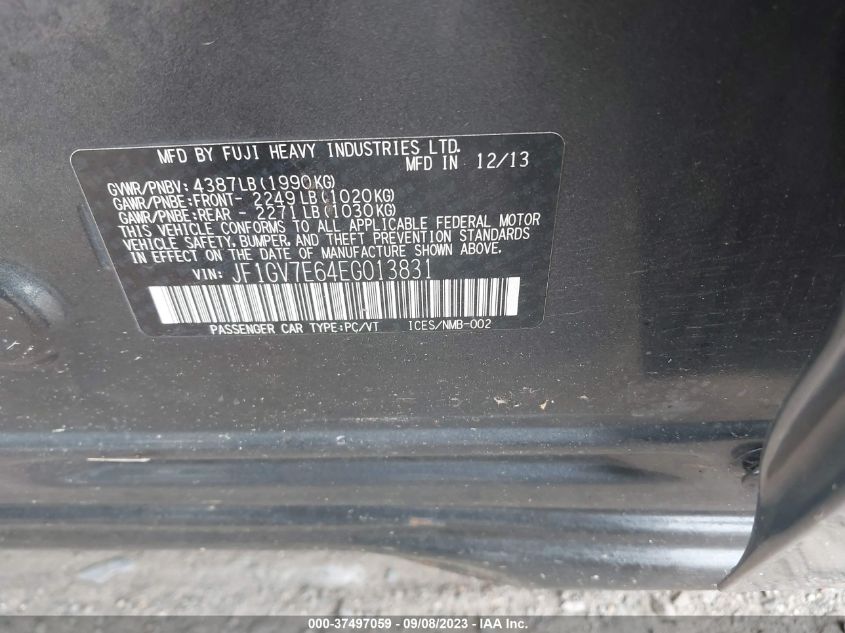 2014 SUBARU IMPREZA SEDAN WRX WRX JF1GV7E64EG013831