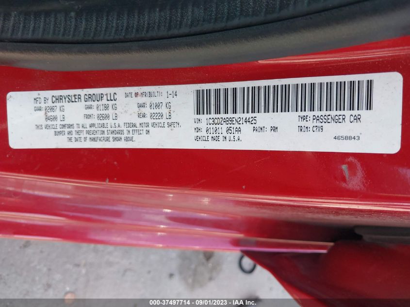 2014 DODGE AVENGER SE - 1C3CDZAB9EN214425