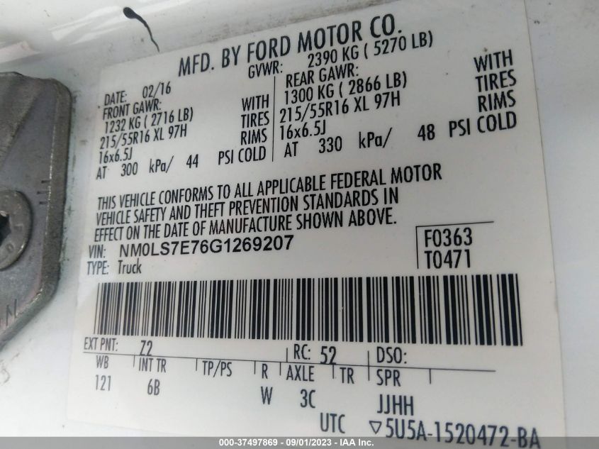 2016 FORD TRANSIT CONNECT XL - NM0LS7E76G1269207