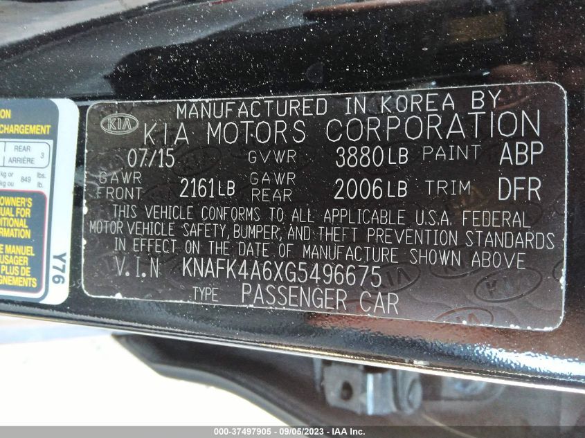 2016 KIA FORTE LX - KNAFK4A6XG5496675