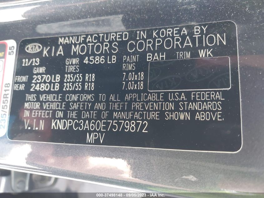 2014 KIA SPORTAGE SX - KNDPC3A60E7579872