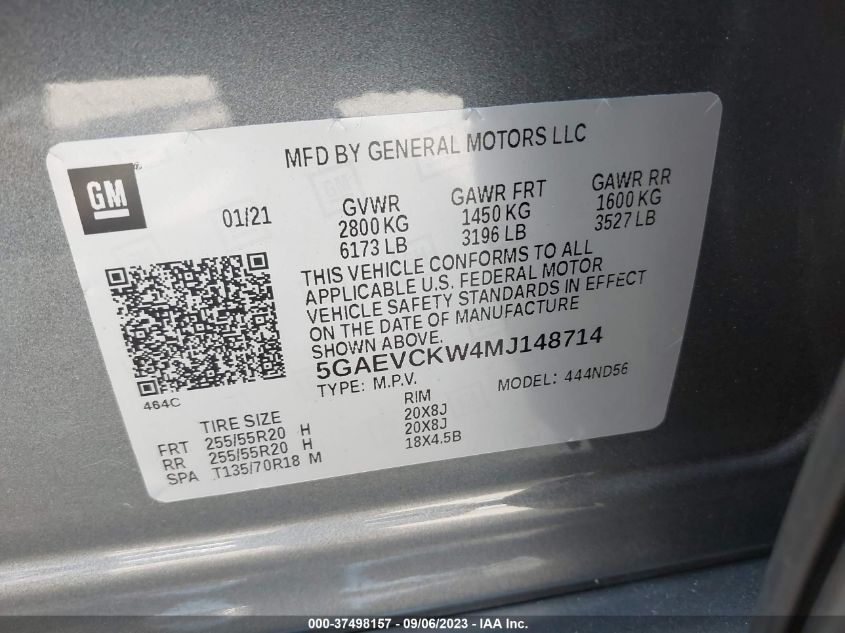 2021 BUICK ENCLAVE AVENIR - 5GAEVCKW4MJ148714
