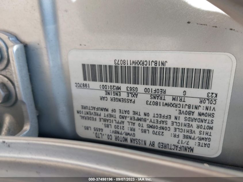 2017 NISSAN ROGUE SPORT S/SV/SL - JN1BJ1CRXHW118073