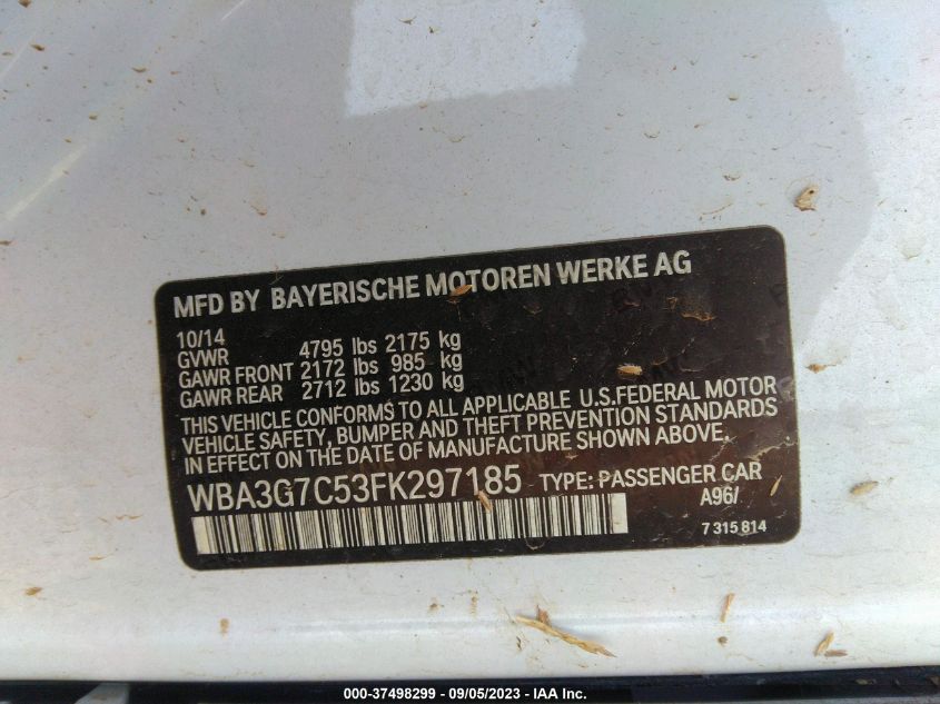 2015 BMW 328I XDRIVE WBA3G7C53FK297185