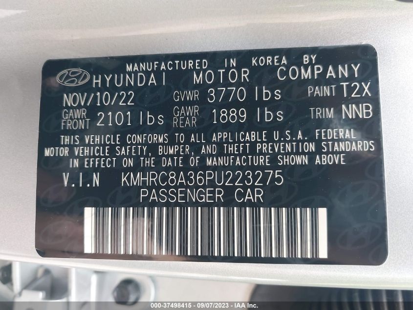 KMHRC8A36PU223275 Hyundai Venue SEL 9