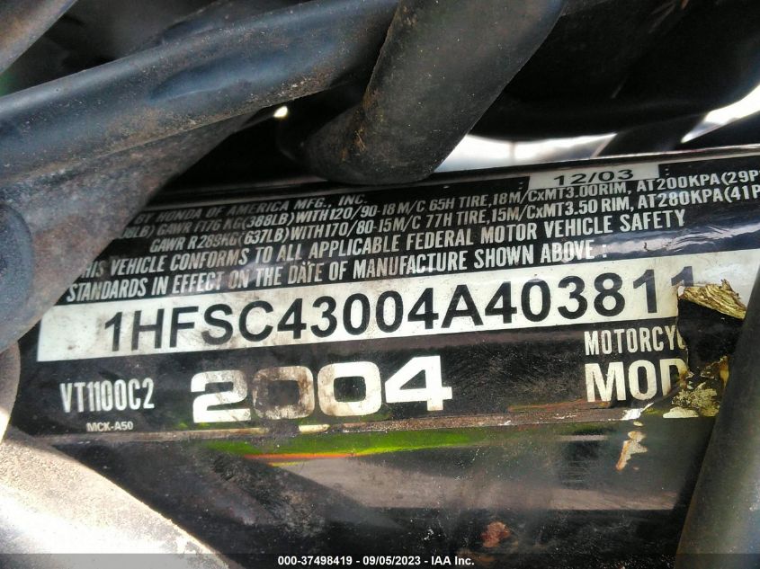 2004 HONDA VT1100 C2 1HFSC43004A403811