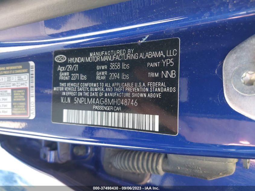 2021 HYUNDAI ELANTRA SEL - 5NPLM4AG8MH048746