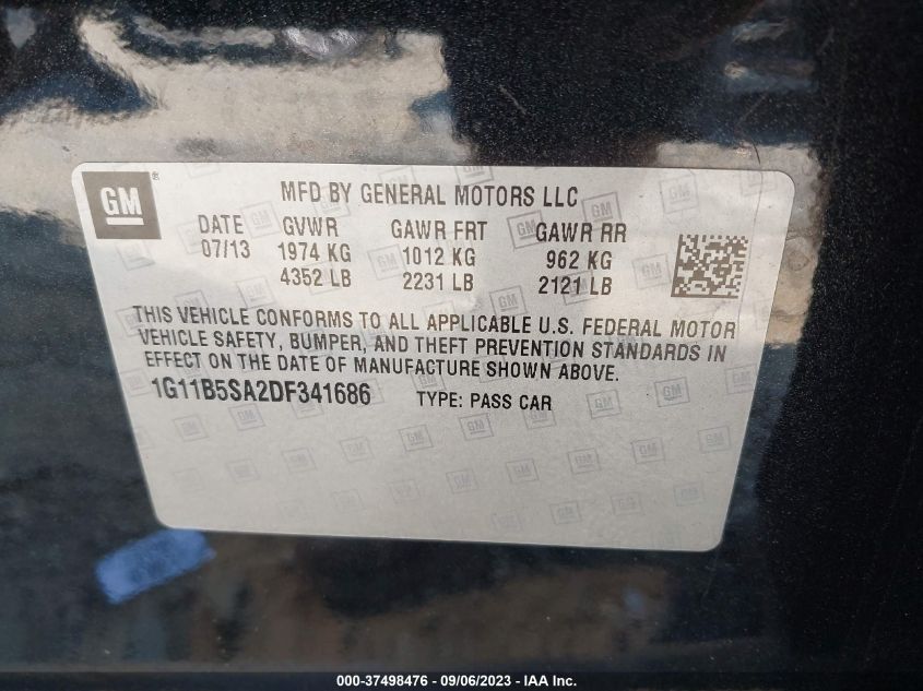 2013 CHEVROLET MALIBU LS - 1G11B5SA2DF341686