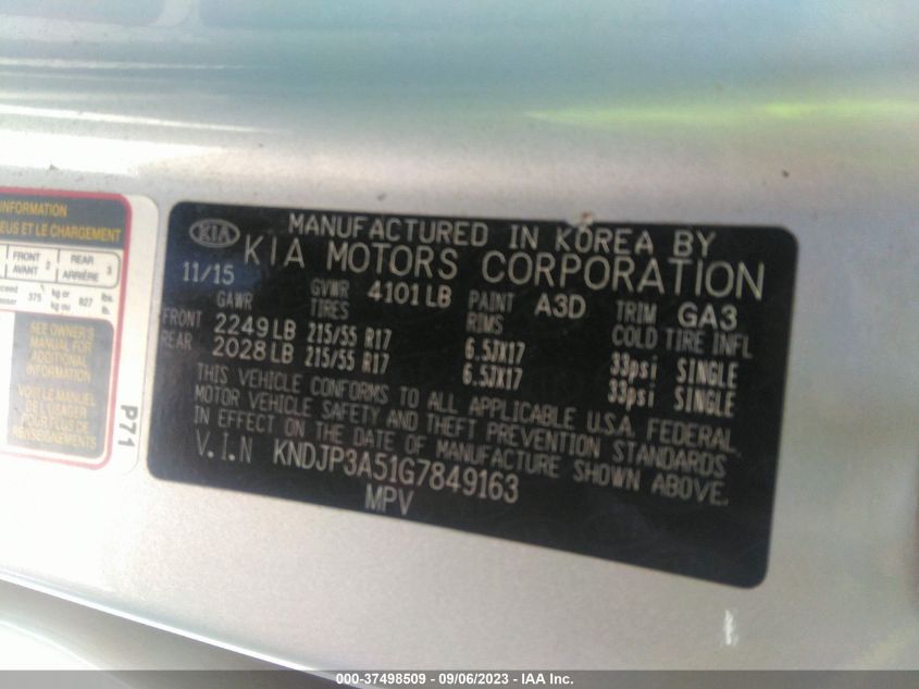 2016 KIA SOUL + - KNDJP3A51G7849163