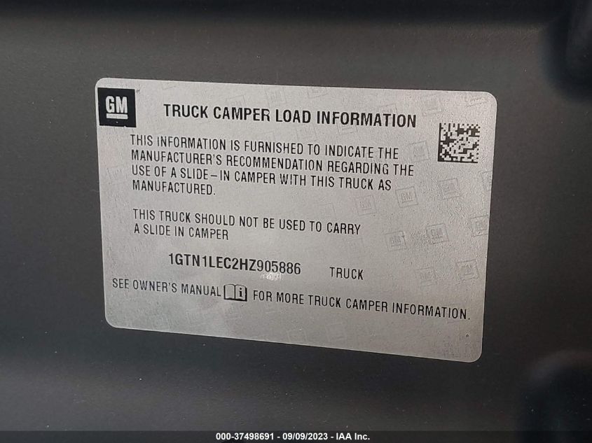 2017 GMC SIERRA 1500 - 1GTN1LEC2HZ905886