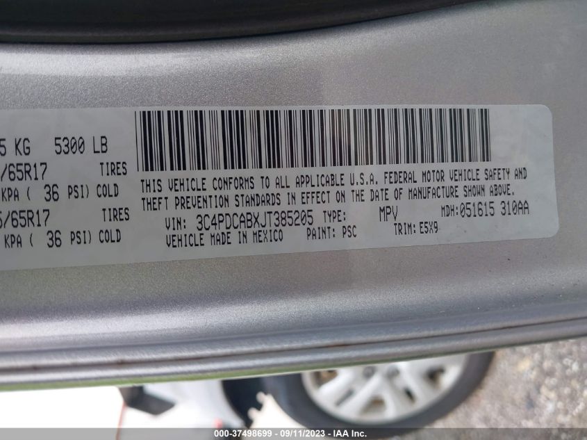 2018 DODGE JOURNEY SE - 3C4PDCABXJT385205