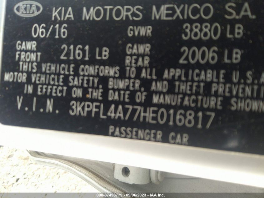 2017 KIA FORTE LX/S - 3KPFL4A77HE016817