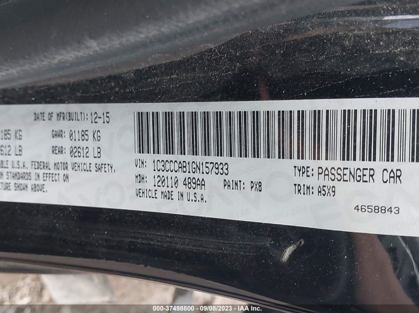 2016 CHRYSLER 200 LIMITED - 1C3CCCAB1GN157933
