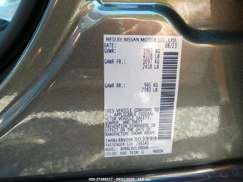 2024 NISSAN ALTIMA - 1N4BL4BV8RN303999
