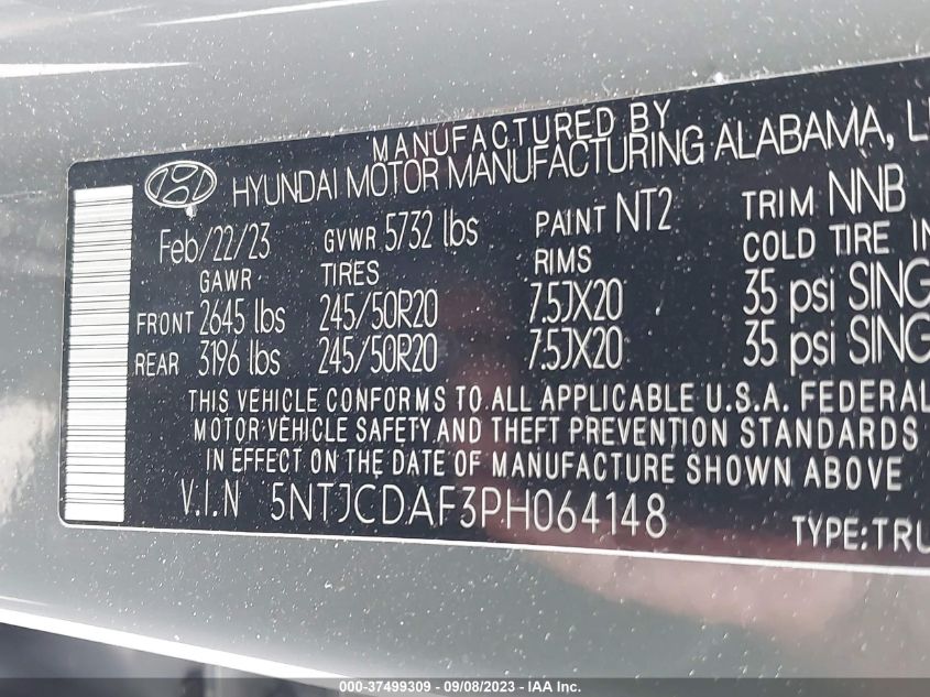 2023 HYUNDAI SANTA CRUZ NIGHT 5NTJCDAF3PH064148