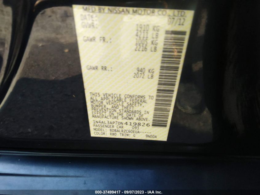 2013 NISSAN ALTIMA 2.5 S - 1N4AL3AP7DN419826