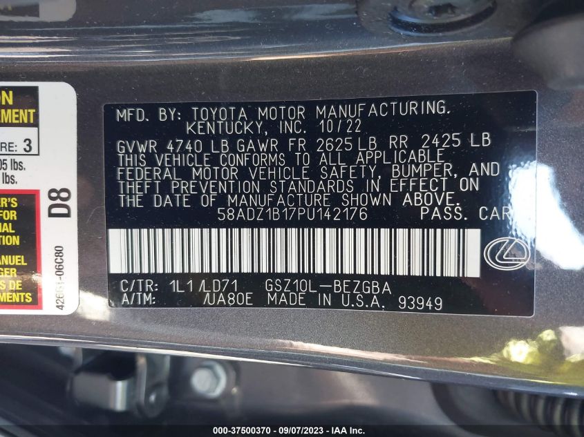 2023 LEXUS ES 350 BASE/350 LUXURY/350 U - 58ADZ1B17PU142176