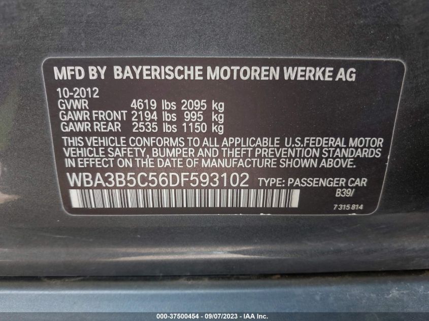 2013 BMW 3 SERIES 328I XDRIVE - WBA3B5C56DF593102