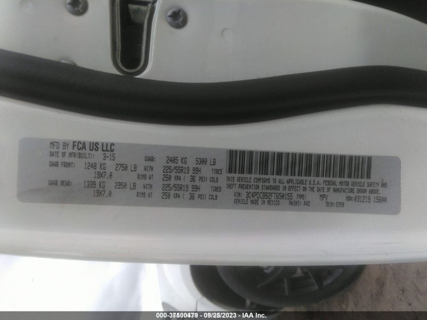 2015 DODGE JOURNEY SXT - 3C4PDCBB2FT650155