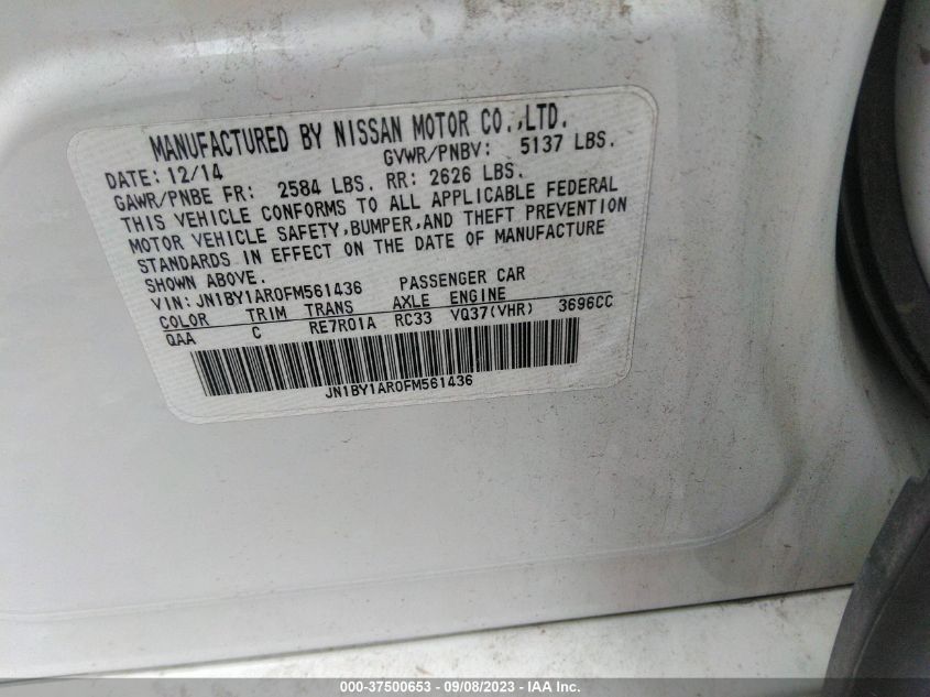 2015 INFINITI Q70 JN1BY1AR0FM561436
