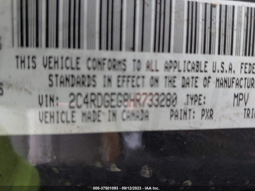 2017 DODGE GRAND CARAVAN GT - 2C4RDGEG8HR733280