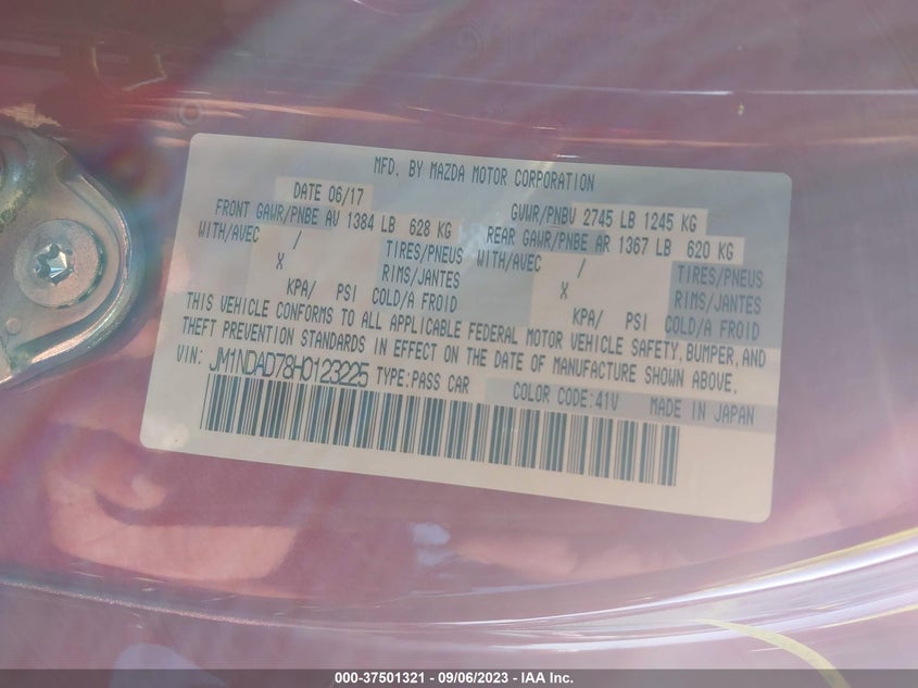 VIN JM1NDAD78H0123225 2017 MAZDA MX-5 MIATA GRAND TOURING