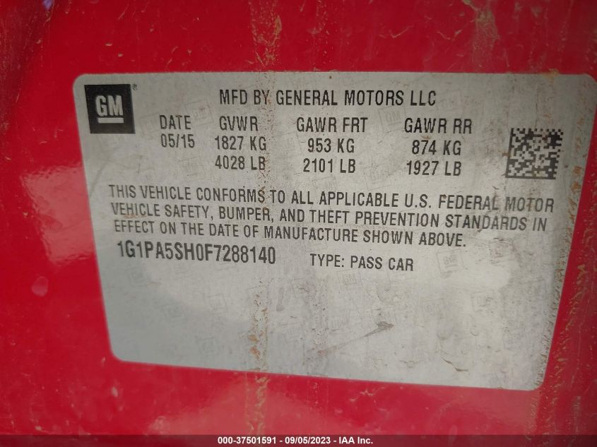 2015 CHEVROLET CRUZE LS - 1G1PA5SH0F7288140