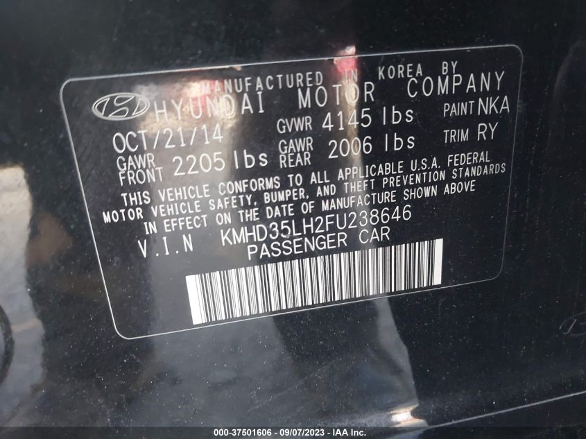 2015 HYUNDAI ELANTRA GT - KMHD35LH2FU238646