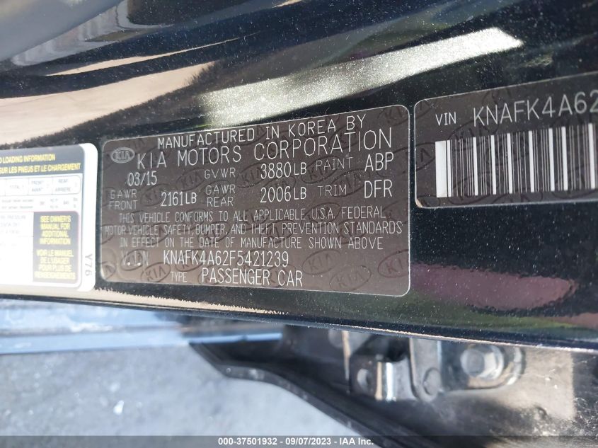 2015 KIA FORTE LX - KNAFK4A62F5421239