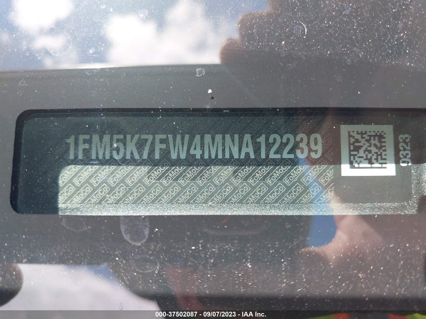 VIN 1FM5K7FW4MNA12239 2021 FORD EXPLORER LIMITED